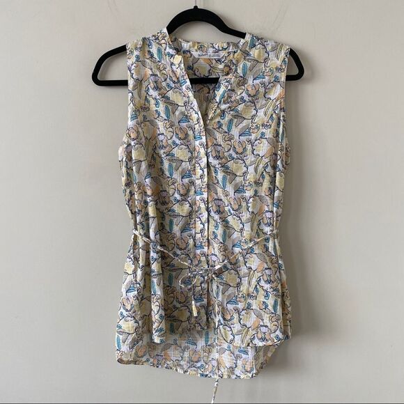 Woolrich Tops - WOOLRICH- Floral Organic Cotton Sleeveless Top